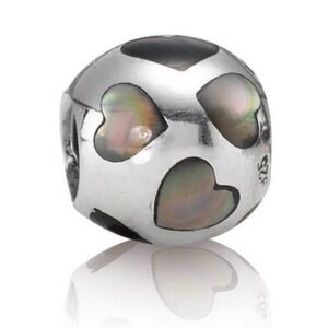 Pandora “Love Me Back” Mother of Pearl Heart Charm Bead
